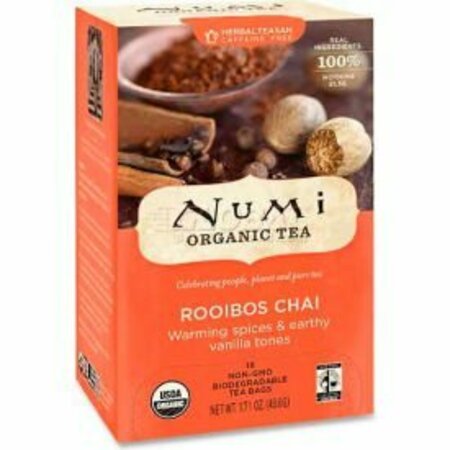 NUMI ORGANIC TEA Numi® Organic Tea Herbal Tea, Rooibos Chai, Single Cup Bags, 18/Box NUM10200